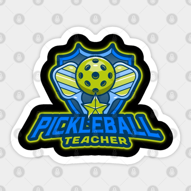 Pickleball Teacher – Funny Sports Gift Design Sticker by Stylecombinator